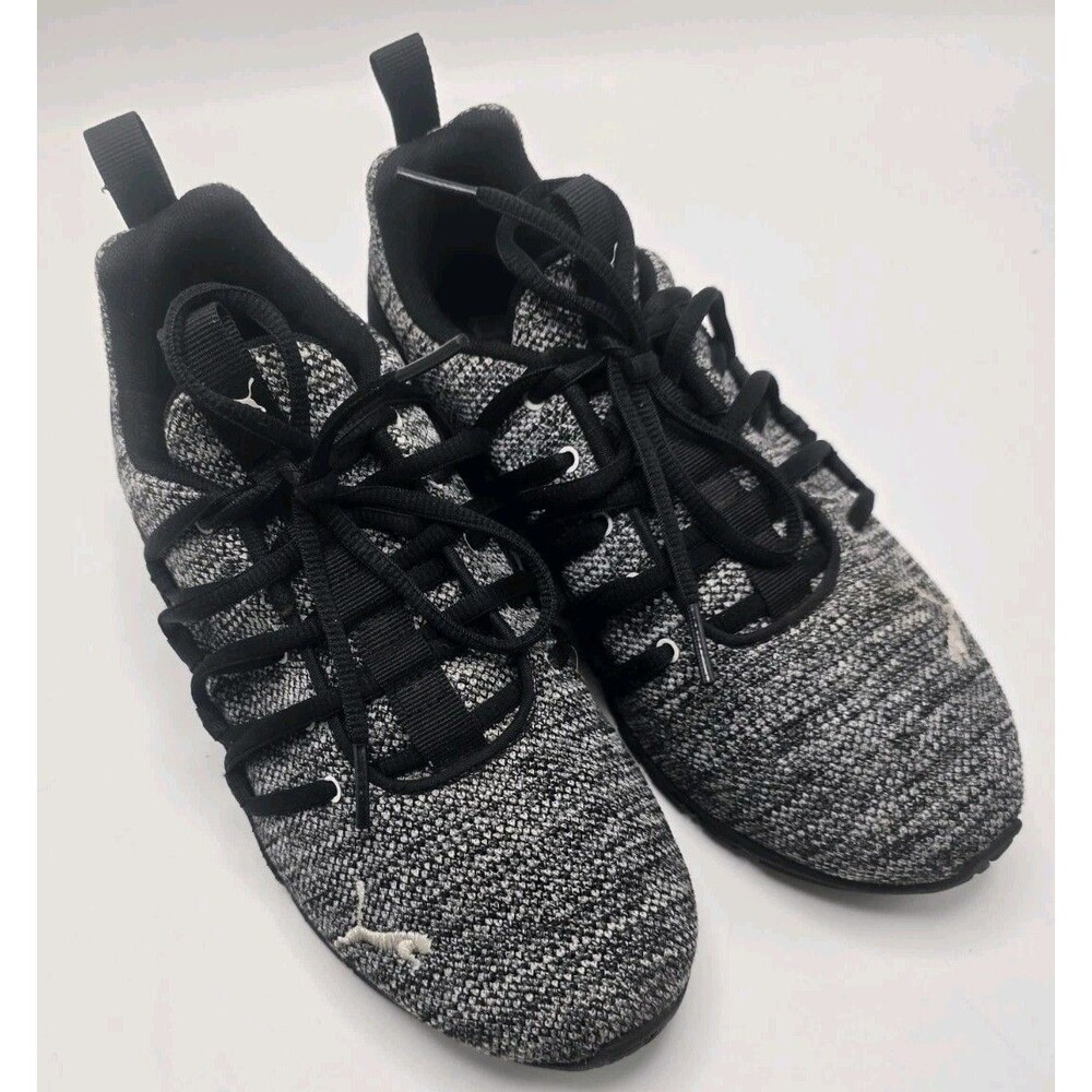 Puma Axelion Women's Running Shoes Size 6 Wide Black Gray Knit 191452-03
